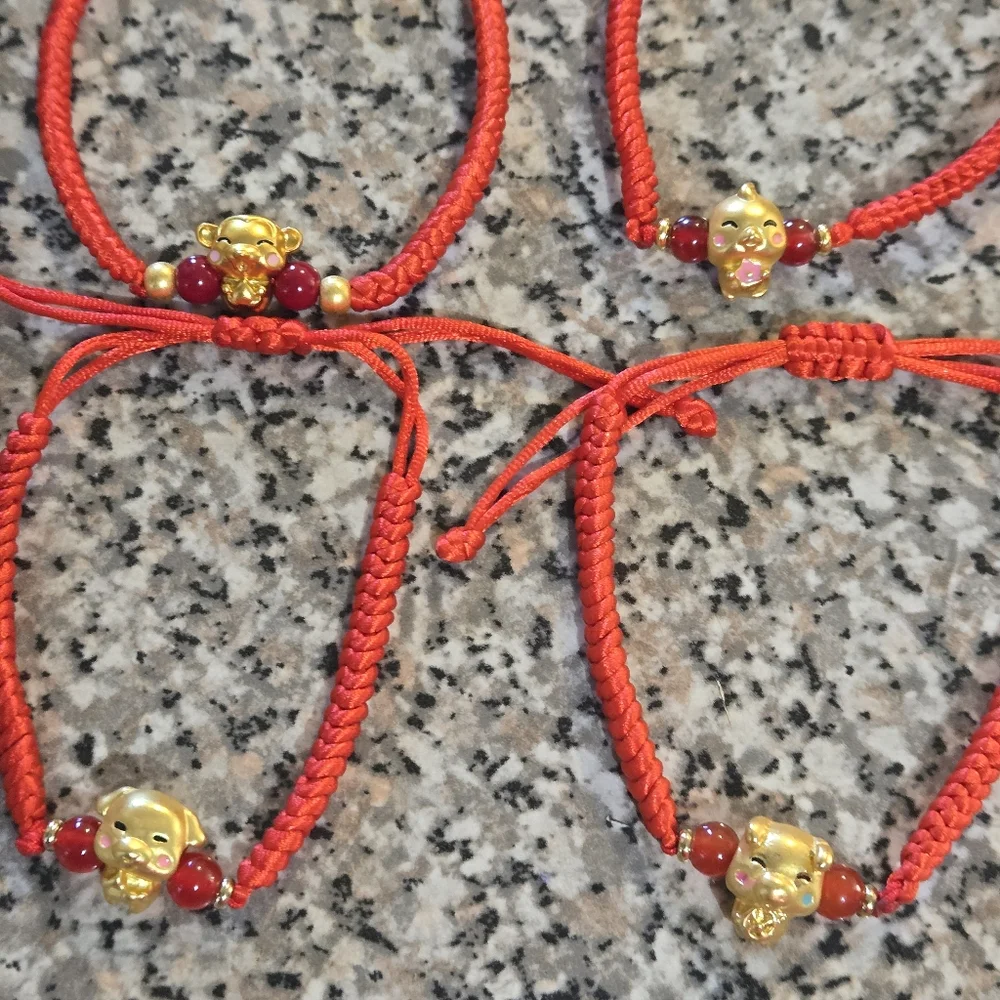 Red and Gold Chinese Zodiac Lucky Charm Bracelet - Picture 10 of 15